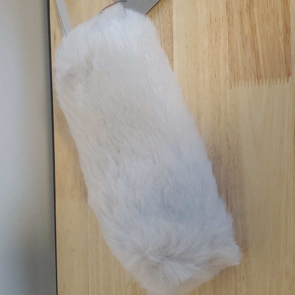 Restoration Hardware Teen Kashmir Fur Pencil Case Grey - Small - NWT